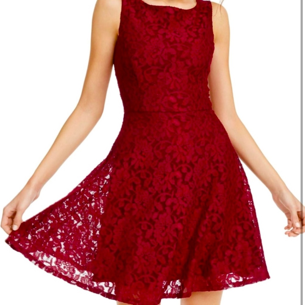 Speechless fit and flare red dress